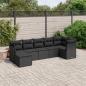 Preview: ARDEBO.de - 7-tlg. Garten-Sofagarnitur mit Kissen Schwarz Poly Rattan