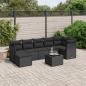 Preview: ARDEBO.de - 8-tlg. Garten-Sofagarnitur mit Kissen Schwarz Poly Rattan