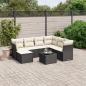 Preview: ARDEBO.de - 8-tlg. Garten-Sofagarnitur mit Kissen Schwarz Poly Rattan