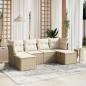 Preview: ARDEBO.de - 6-tlg. Garten-Sofagarnitur mit Kissen Beige Poly Rattan