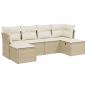 Preview: 6-tlg. Garten-Sofagarnitur mit Kissen Beige Poly Rattan