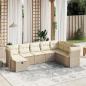 Preview: ARDEBO.de - 8-tlg. Garten-Sofagarnitur mit Kissen Beige Poly Rattan