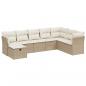 Preview: 8-tlg. Garten-Sofagarnitur mit Kissen Beige Poly Rattan