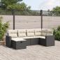 Preview: ARDEBO.de - 6-tlg. Garten-Sofagarnitur mit Kissen Schwarz Poly Rattan