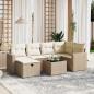 Preview: ARDEBO.de - 7-tlg. Garten-Sofagarnitur mit Kissen Beige Poly Rattan