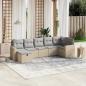 Preview: ARDEBO.de - 7-tlg. Garten-Sofagarnitur mit Kissen Beige Poly Rattan