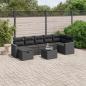 Preview: ARDEBO.de - 8-tlg. Garten-Sofagarnitur mit Kissen Schwarz Poly Rattan