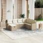 Preview: ARDEBO.de - 7-tlg. Garten-Sofagarnitur mit Kissen Beige Poly Rattan