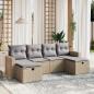 Preview: ARDEBO.de - 6-tlg. Garten-Sofagarnitur mit Kissen Beige Poly Rattan