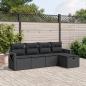 Preview: ARDEBO.de - 5-tlg. Garten-Sofagarnitur mit Kissen Schwarz Poly Rattan