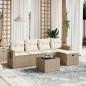 Preview: ARDEBO.de - 6-tlg. Garten-Sofagarnitur mit Kissen Beige Poly Rattan