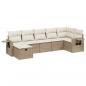 Preview: 7-tlg. Garten-Sofagarnitur mit Kissen Beige Poly Rattan