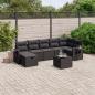 Preview: ARDEBO.de - 8-tlg. Garten-Sofagarnitur mit Kissen Schwarz Poly Rattan