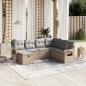 Preview: ARDEBO.de - 7-tlg. Garten-Sofagarnitur mit Kissen Beige Poly Rattan