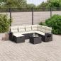 Preview: ARDEBO.de - 8-tlg. Garten-Sofagarnitur mit Kissen Schwarz Poly Rattan