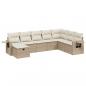 Preview: 8-tlg. Garten-Sofagarnitur mit Kissen Beige Poly Rattan