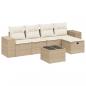 Preview: 6-tlg. Garten-Sofagarnitur mit Kissen Beige Poly Rattan