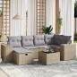 Preview: ARDEBO.de - 7-tlg. Garten-Sofagarnitur mit Kissen Beige Poly Rattan