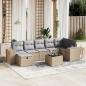 Preview: ARDEBO.de - 8-tlg. Garten-Sofagarnitur mit Kissen Beige Poly Rattan