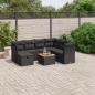 Preview: ARDEBO.de - 8-tlg. Garten-Sofagarnitur mit Kissen Schwarz Poly Rattan