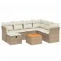 Preview: 8-tlg. Garten-Sofagarnitur mit Kissen Beige Poly Rattan