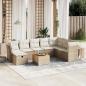 Preview: ARDEBO.de - 9-tlg. Garten-Sofagarnitur mit Kissen Beige Poly Rattan