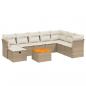 Preview: 9-tlg. Garten-Sofagarnitur mit Kissen Beige Poly Rattan