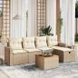 Preview: ARDEBO.de - 6-tlg. Garten-Sofagarnitur mit Kissen Beige Poly Rattan