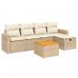 Preview: 6-tlg. Garten-Sofagarnitur mit Kissen Beige Poly Rattan