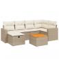 Preview: 7-tlg. Garten-Sofagarnitur mit Kissen Beige Poly Rattan