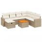 Preview: 8-tlg. Garten-Sofagarnitur mit Kissen Beige Poly Rattan