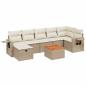 Preview: 8-tlg. Garten-Sofagarnitur mit Kissen Beige Poly Rattan