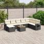 Preview: ARDEBO.de - 9-tlg. Garten-Sofagarnitur mit Kissen Schwarz Poly Rattan