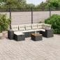 Preview: ARDEBO.de - 8-tlg. Garten-Sofagarnitur mit Kissen Schwarz Poly Rattan