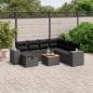 Preview: ARDEBO.de - 8-tlg. Garten-Sofagarnitur mit Kissen Schwarz Poly Rattan