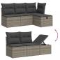 Preview: 5-tlg. Garten-Sofagarnitur mit Kissen Grau Poly Rattan