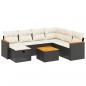 Preview: 8-tlg. Garten-Sofagarnitur mit Kissen Schwarz Poly Rattan