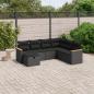 Preview: ARDEBO.de - 7-tlg. Garten-Sofagarnitur mit Kissen Schwarz Poly Rattan