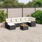 Preview: ARDEBO.de - 8-tlg. Garten-Sofagarnitur mit Kissen Schwarz Poly Rattan