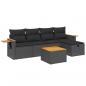 Preview: 6-tlg. Garten-Sofagarnitur mit Kissen Schwarz Poly Rattan