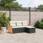 Preview: ARDEBO.de - 4-tlg. Garten-Sofagarnitur mit Kissen Schwarz Poly Rattan