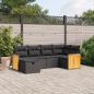 Preview: ARDEBO.de - 6-tlg. Garten-Sofagarnitur mit Kissen Schwarz Poly Rattan