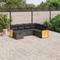 Preview: ARDEBO.de - 7-tlg. Garten-Sofagarnitur mit Kissen Schwarz Poly Rattan