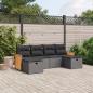 Preview: ARDEBO.de - 6-tlg. Garten-Sofagarnitur mit Kissen Schwarz Poly Rattan