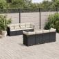 Preview: ARDEBO.de - 9-tlg. Garten-Sofagarnitur mit Kissen Schwarz Poly Rattan