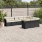 Preview: ARDEBO.de - 10-tlg. Garten-Sofagarnitur mit Kissen Schwarz Poly Rattan