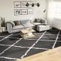 Preview: ARDEBO.de - Teppich Shaggy Hochflor Modern Schwarz und Creme 300x400 cm