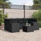 Preview: ARDEBO.de - 7-tlg. Garten-Sofagarnitur mit Kissen Schwarz Poly Rattan