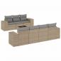 Preview: 8-tlg. Garten-Sofagarnitur mit Kissen Beige Poly Rattan