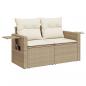 Preview: 7-tlg. Garten-Sofagarnitur mit Kissen Beige Poly Rattan